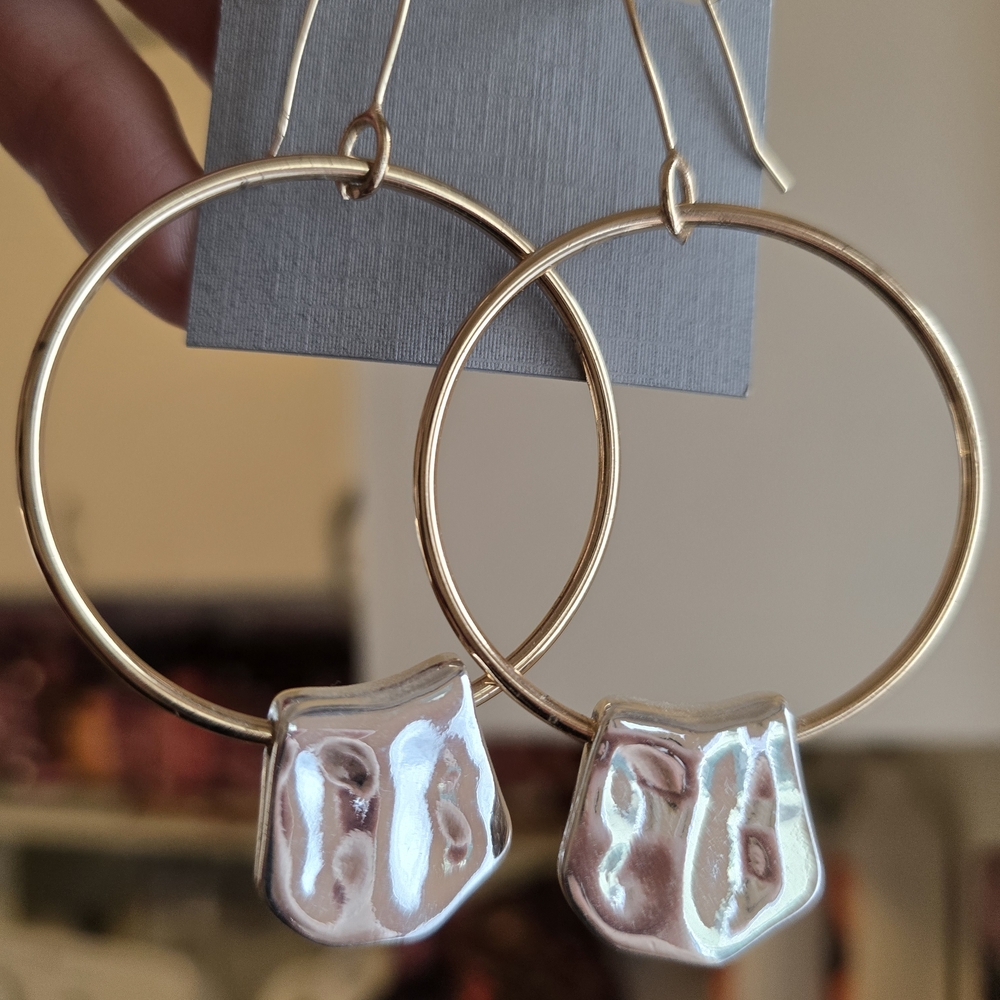 Robert Lee Morris Gold and Silver Hoop Earrings
